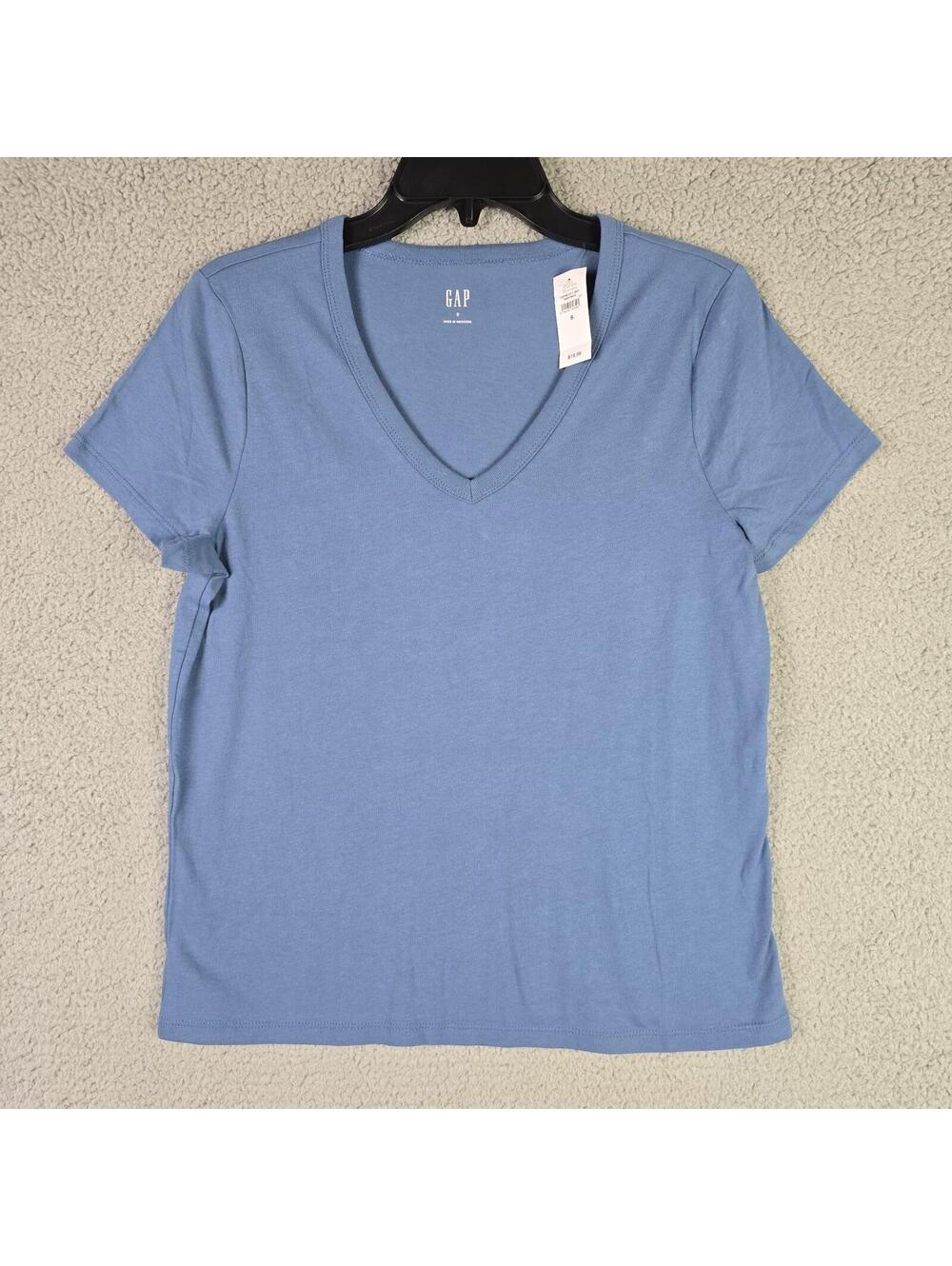 Gap Women’s T-shirt V Neck 100% Cotton NWT Size Small  Blue